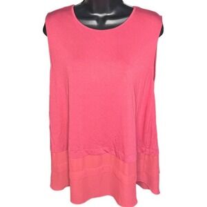 Vince Camuto Pink Viscose Layered Tank Size XL